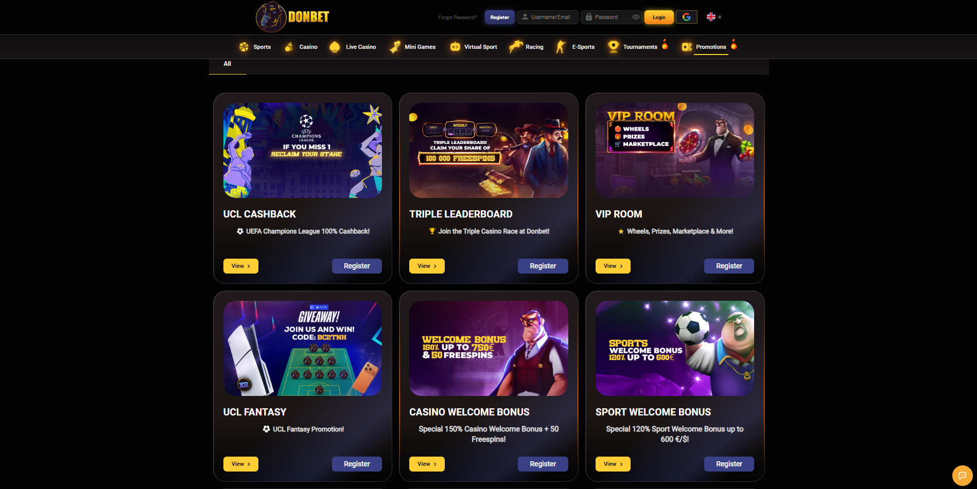 Donbet bonuses and promo code