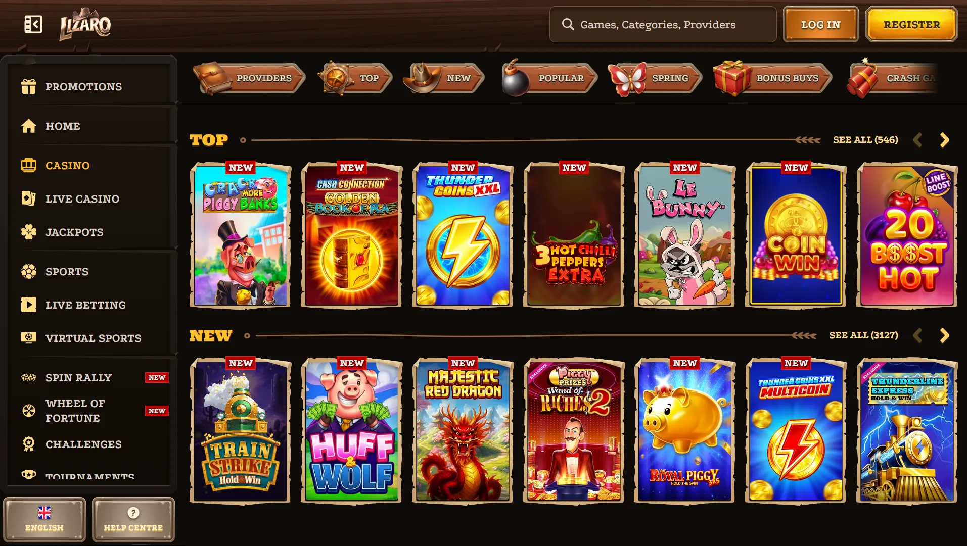 Games library – slots, live & sportsbook